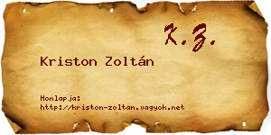 Kriston Zoltán névjegykártya